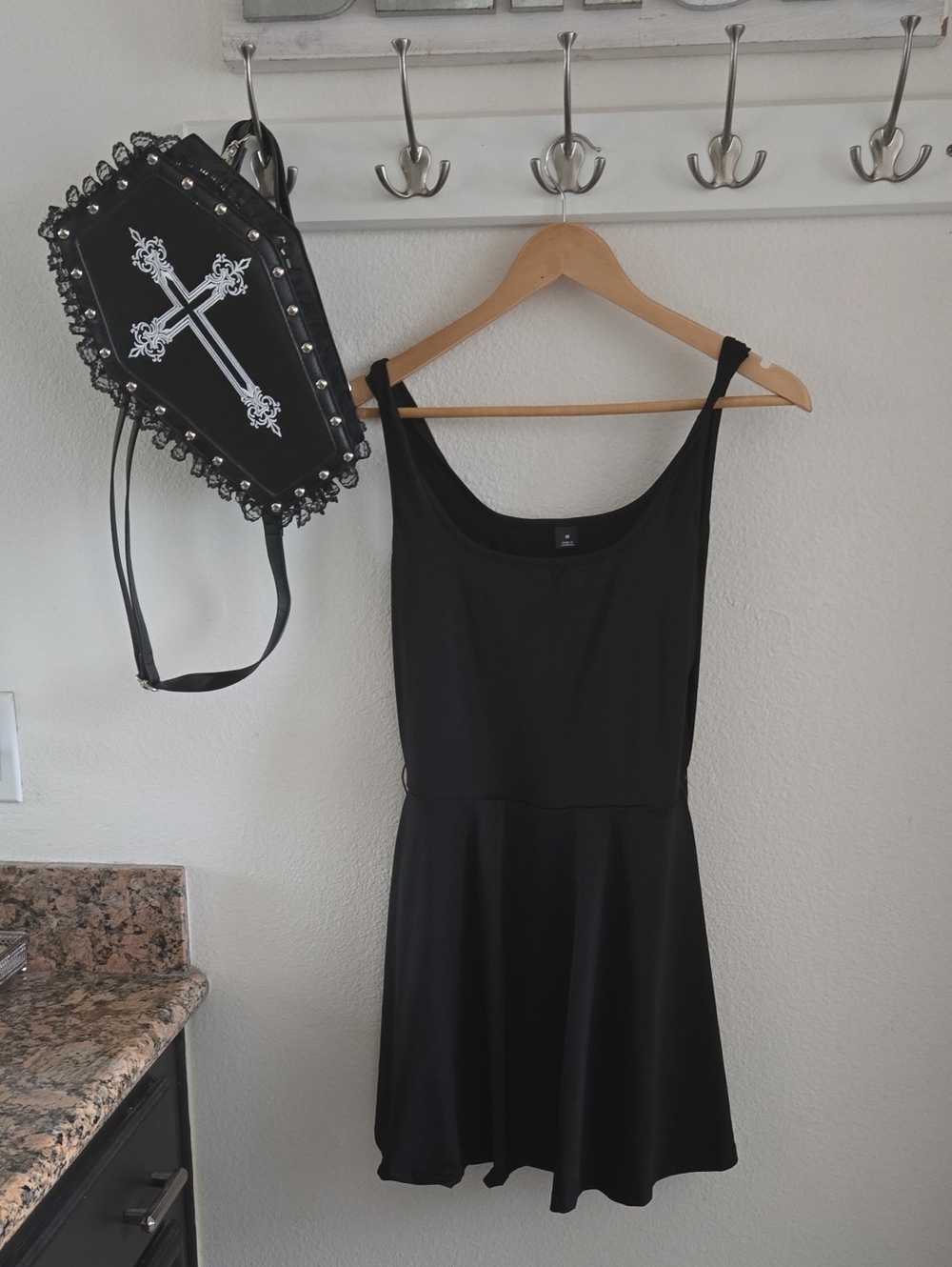 Black Women's Scoop Neck Skater Dress